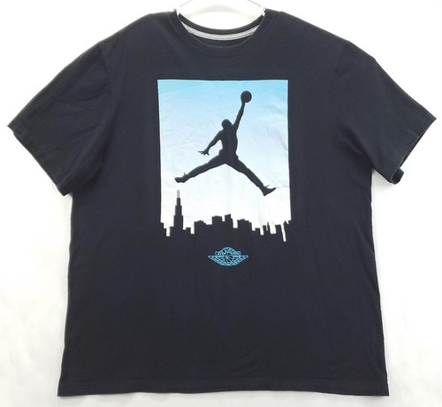 Nike Air Jordan T-Shirt Mens 2XL Black 100% Cotton Jumpman Crew Neck Pullover