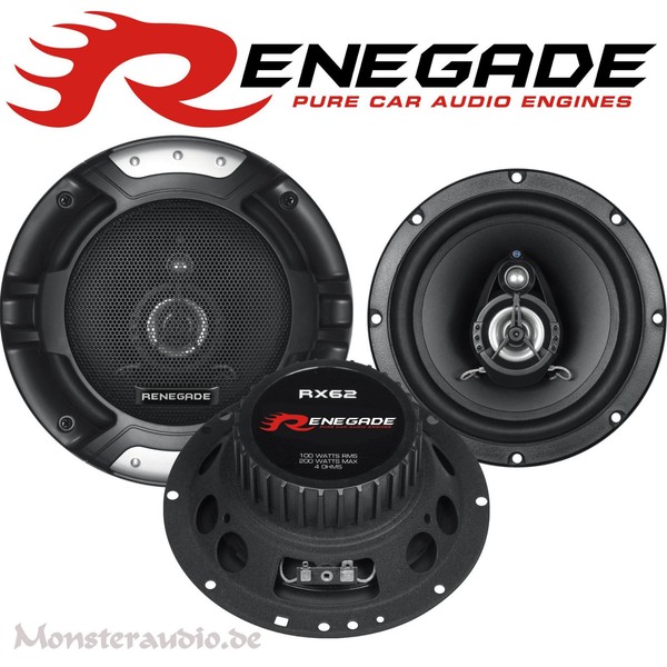 Renegade RX-62 165Mm 2-Wege Auto Lautsprecher Set Hifi Boxen PKW 16,5Cm 200 Watt-image