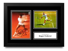 Roger Federer Signed A4 Framed Photo Display Autograph Wimbledon Tennis + COA