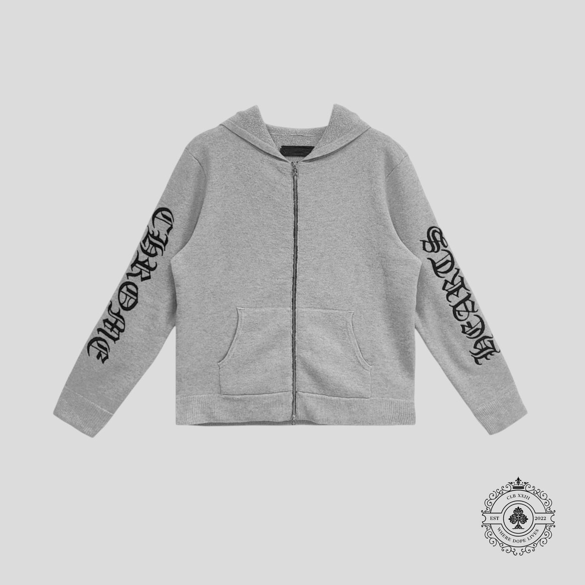 Chrome Hearts ハンカチ グレー Chrome Hearts Life Sentence Cashmere Zip Up in Grey | eBay