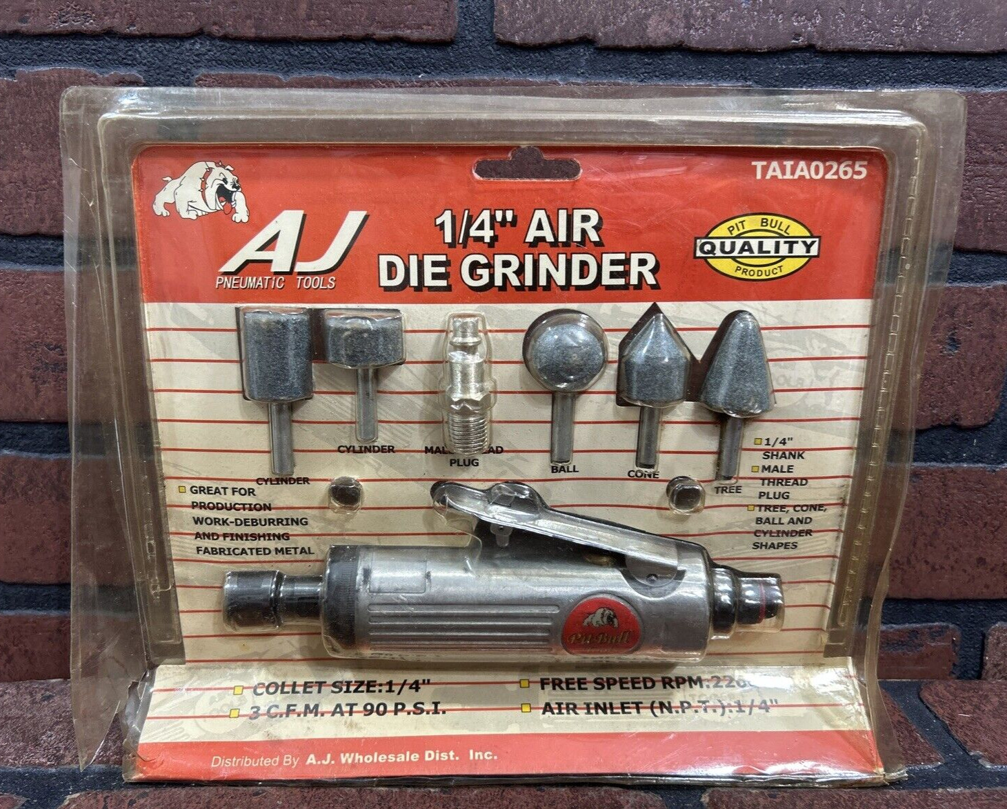 Air Die Grinder Pneumatic Tool 1/4" Mini Micro Straight Inli