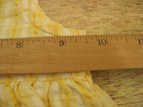 Vintage Girls Butter Yellow Plaid Bubble Romper Flower 3-6 Mo. Carter's Pastel - Picture 7 of 10