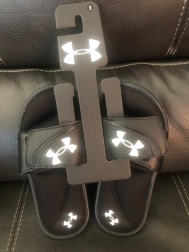 Under Armour 4D Foam Slides Black White Slip On Sandals Youth Size 2Y NWTS