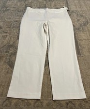 New Talbots Slimming Ankle Pants Sz 14 White Womens Rayon Blend