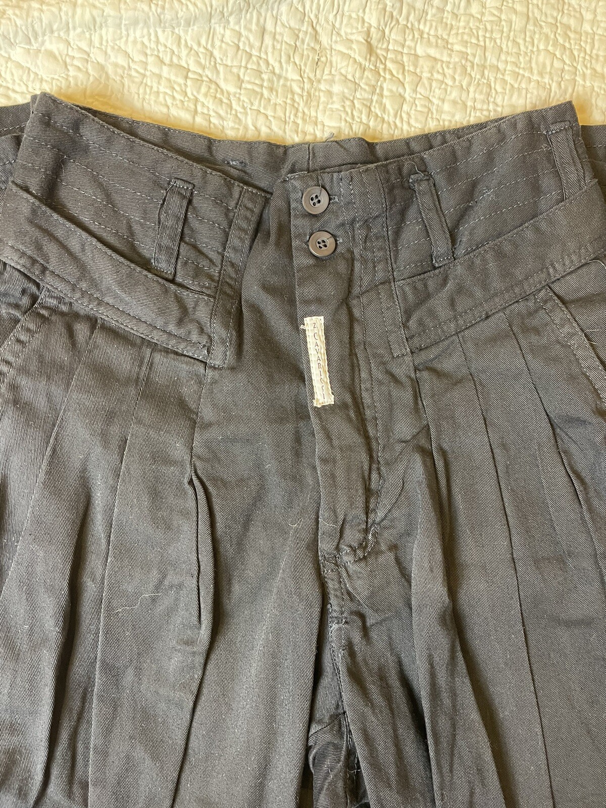 Vtg 80s Z Cavaricci Pants Parachute Pleated High Waist Tapered Black 26 eBay