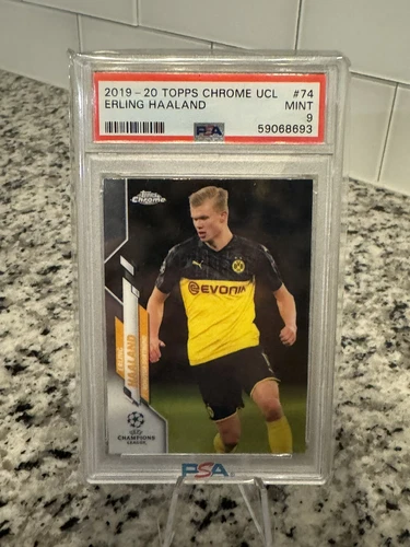 2019-20 Topps Chrome Erling Haaland Rookie Dortmund RC #74 PSA 9