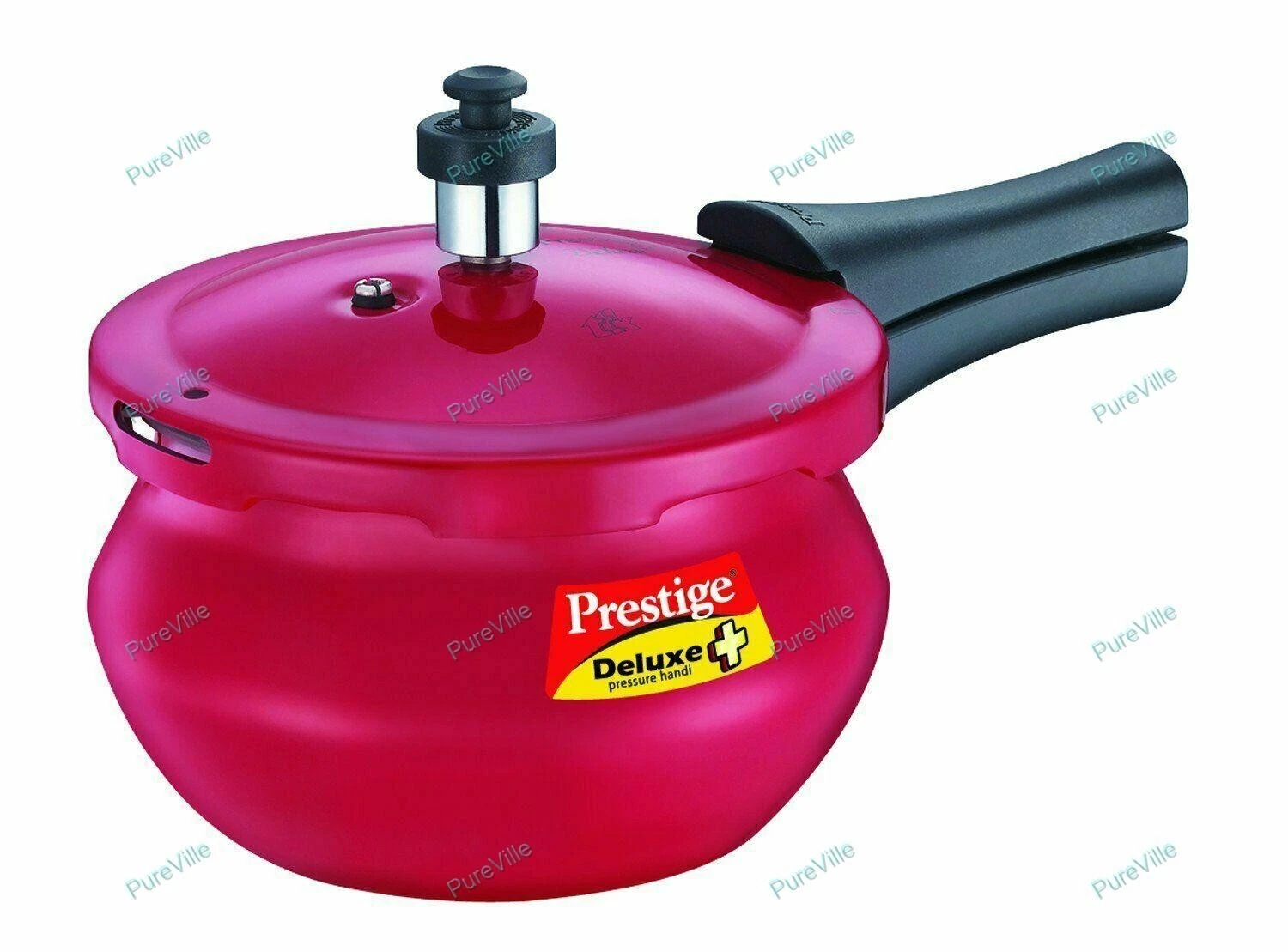 Indian Prestige Luxury Plus Baby Induction Base Print Handi, 2 I, Flame Red