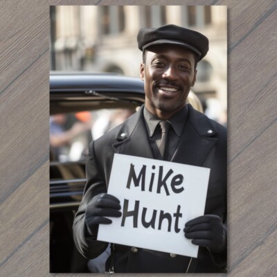 POSTCARD Gag Name Mike Hunt My C**t Funny Limo Driver Prank Call ...