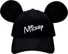 Disney Youth Hat Kids Cap with Mickey Mouse Ears Classic Black White Adjustable