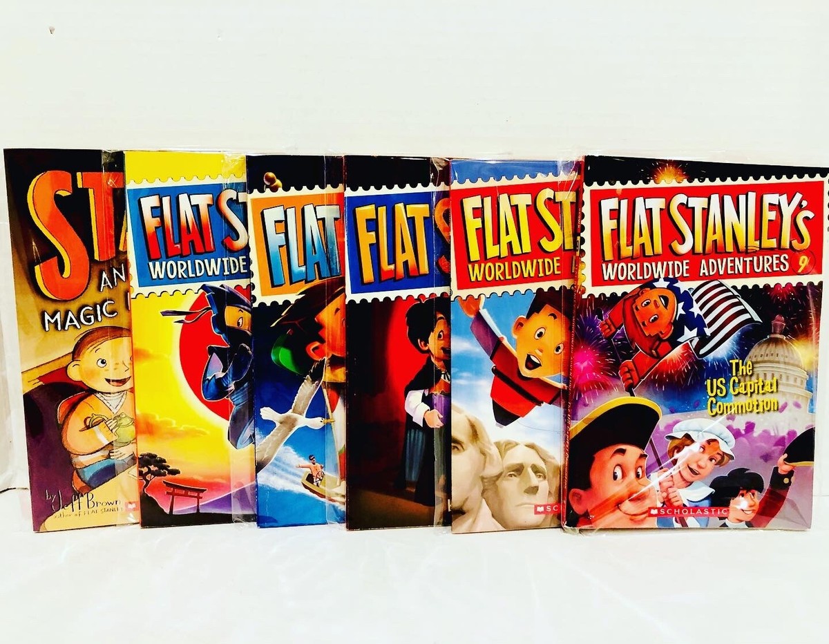 Flat Stanley Jeff Brown Book Lot Harper Scholastic New
