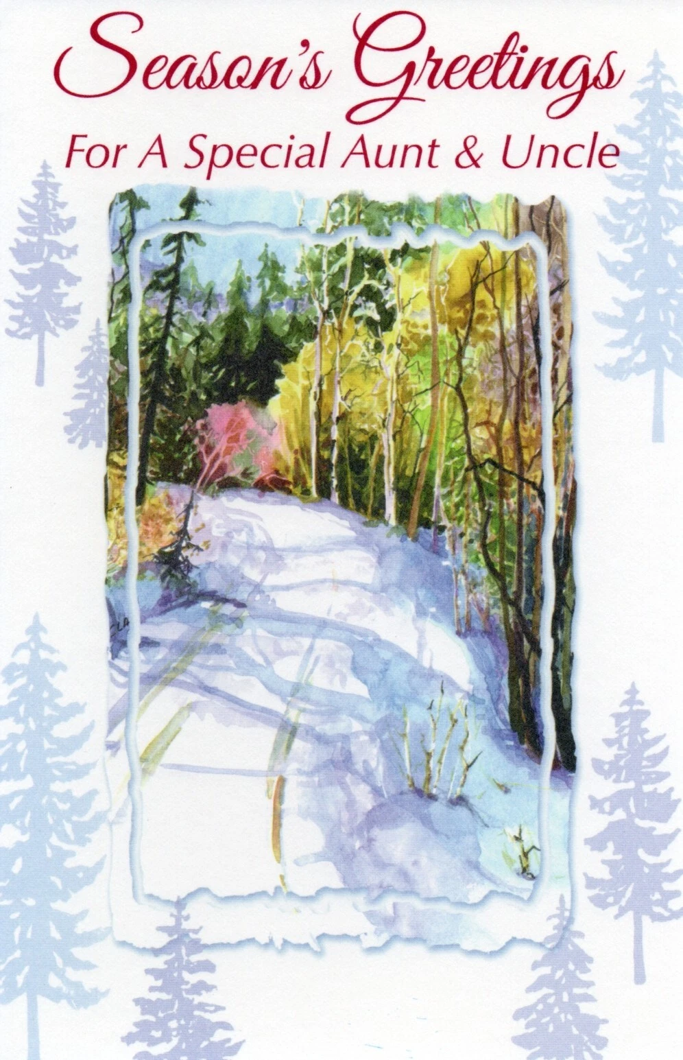 Nice SEASON'S GREETINGS Card FOR A SPECIAL AUNT & UNCLE by Novo Card + Envelope