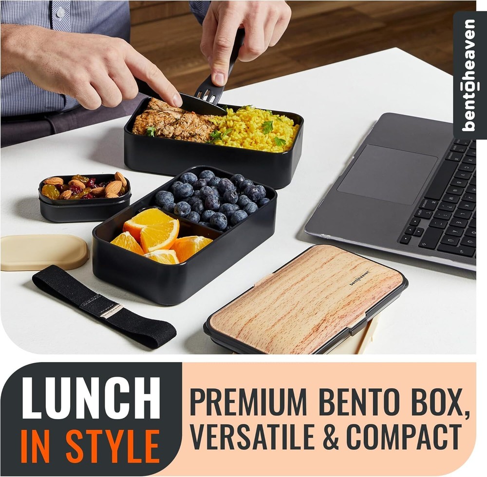 Elegant Adult Bento Lunch Box with Multiple Compartments for Work or Travel Elegant Adult Bento Lunch Box with Multiple Compartments for Work or Travel