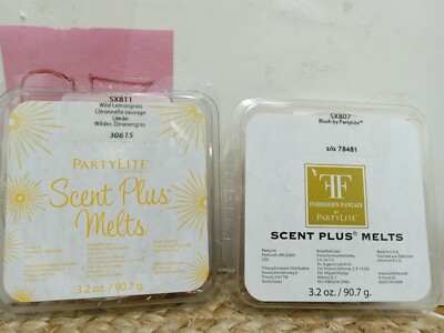 Party Lite Scent Plus Melts Lot Of 2 Wild Lemon Grass ,blush