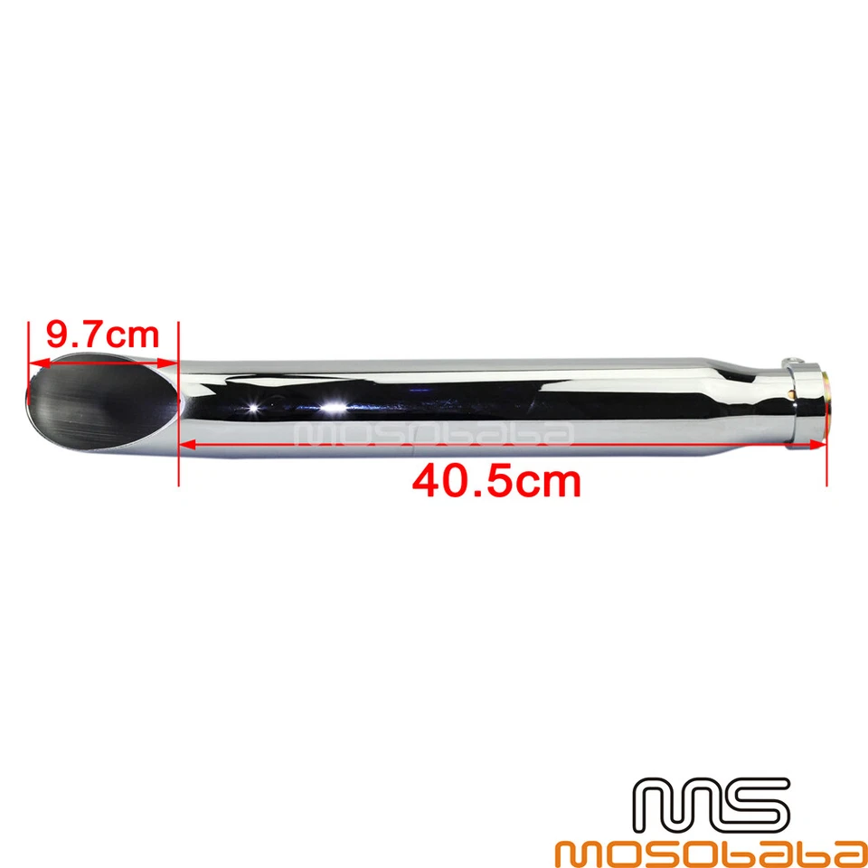 Tubo silenciador de escape Turn Out para Harley-Davidson Blackline CVO Dyna FLSTF FXSTB Foto 4 de 4