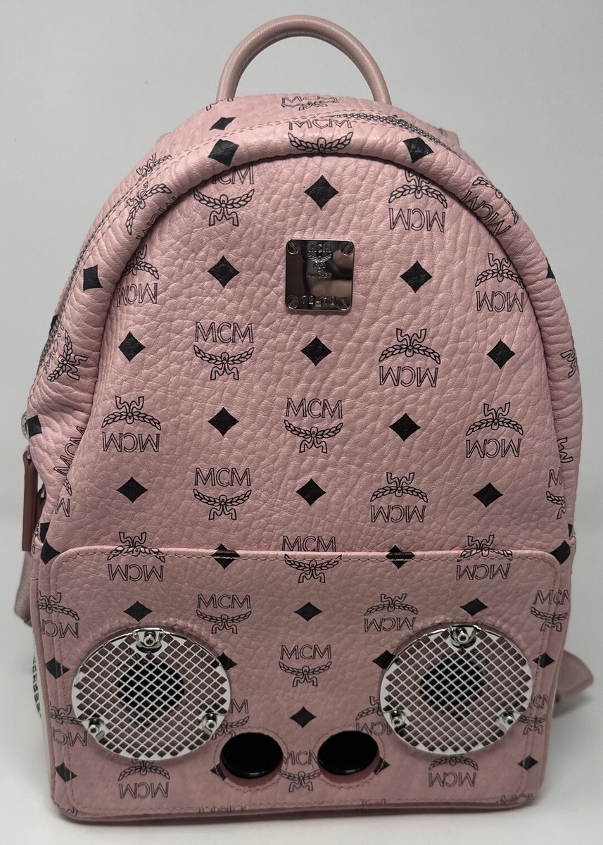 MCM WIZPAK SPEAKER RARE Stark Backpack Pink Small Soft Visetos