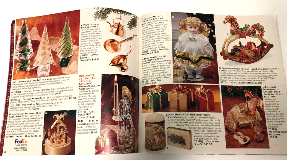 Vtg Lillian Vernon mailorder catalog Christmas Memories 1996