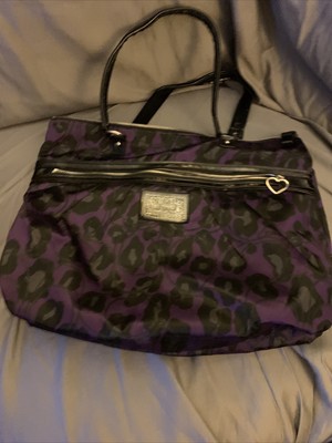 coach purple leopard purse