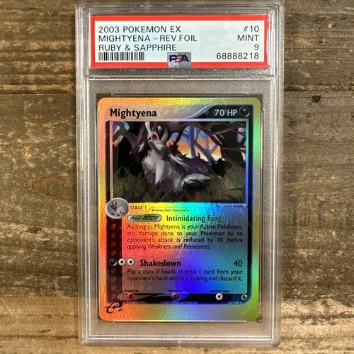 Pokemon Mightyena Reverse Holo Ex Ruby and Sapphire 10/109 PSA 9 MINT - Picture 1 of 4