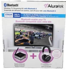 Aluratek Bluetooth Wireless TV Streaming Kit w/ Receiver Bluetooth Headphone
