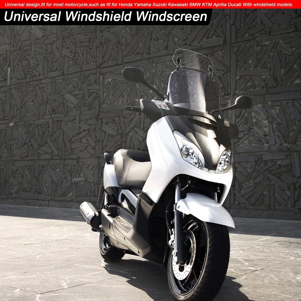 Motorcycle Adjustable Clip On Windshield Extension Spoiler Wind Deflector - Image 4 of 4