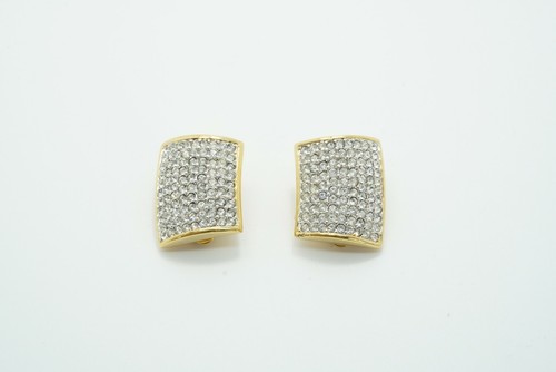 Vintage DS Co. Daniel Swarovski Crystal Pave Clip On Earrings