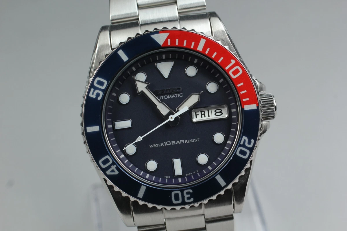 **Exc+5** SEIKO Diver's SKX033 7S26-0040 PEPSI Automatic Blue Dial Day Date Mens **Exc+5** SEIKO Diver's SKX033 7S26-0040 PEPSI Automatic Blue Dial Day Date Mens