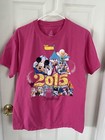 WALT DISNEY WORLD - 2015 DISNEYLAND PINK T-SHIRT  -BY HANES -- SIZE : MEDIUM — photo 1
