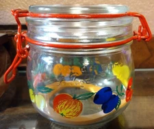 Le Parfait Jar Fruit Hinged Lid Bale Seal .5 L Looks Unused EC Made in France