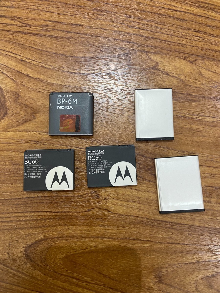 5x batteries nokia BP-6M motorola BC60 motorola BC50 sony ericson BST-43  and 36