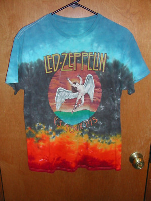 Retro Led Zeppelin '75 Tour Tie Dye Tee T-Shirt Size Medium M