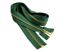 27 Inch Metal Zipper YKK #5 Golden Brass Medium Weight  Separating Made in USA