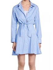 Sandro Bridge Stripe Tie Shirt Dress
