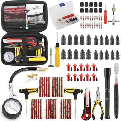 Car Tire Repair Kit Tubeless Tyre Puncture Studding Tool Set