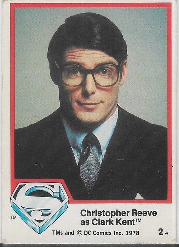 SUPERMAN THE MOVIE 1978 Topps Trading Card #2 Christopher Reeve as Clark Kent