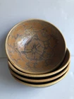 Set of 4 Vintage Kashmir Red Wing Pottery Round Soup Bowls Metallic Bottom