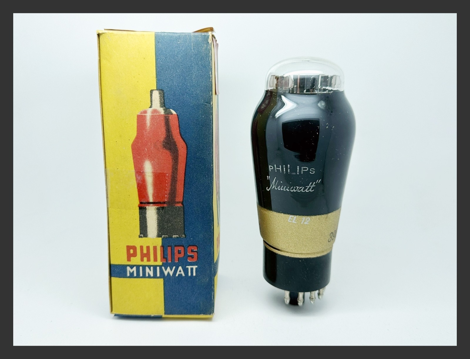 1 x NOS Philips EL12 Test V. GOOD Power Pentode Audio Radio Vacuum Tube