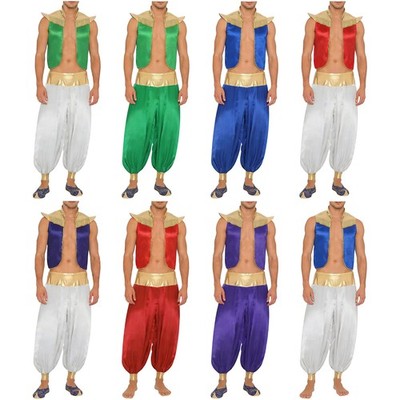 Herren Arabischer Prinz Kostüm Weste Haremshose Set Halloween Kostüm Mottoparty