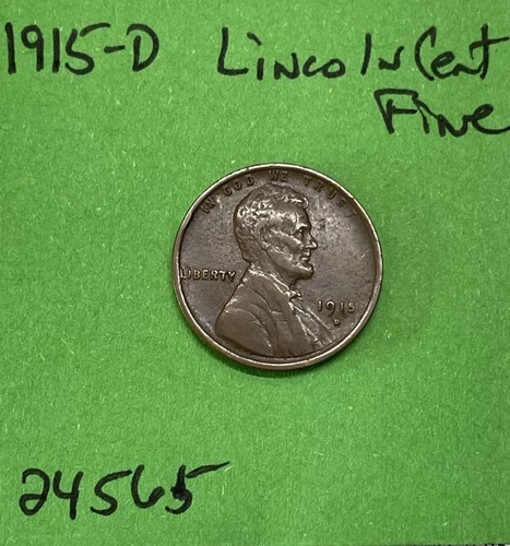1915 D Lincoln Wheat Cent / Penny 1c Fine