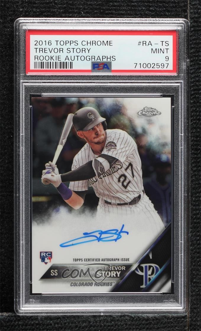 2016 Topps Chrome Rookie Auto Trevor Story #RA-TS PSA 9 MINT Auto RC 19y5