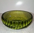Vintage Anchor Hocking Avocado Green Swirl Glass 6" Bowl