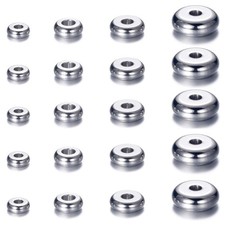160pcs Distanziali per perline tonde piatte in acciaio inox 4mm 5mm 6mm 8mm piccoli, 0172