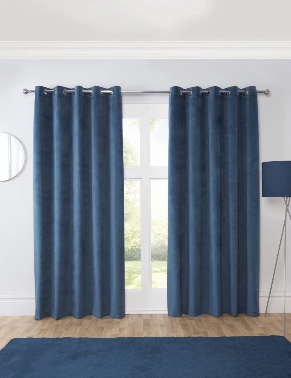 Pair 100% Blackout Curtains Blue Sundour Casa