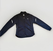 Under Armour Men's Black Track Jacket Full Zip Size M Polyester Running