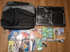 PlanetBox Stainless Steel Bento Lunch Box- With Black Case and Decor Magnets