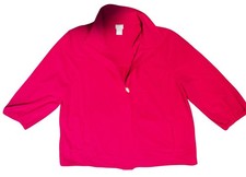 Chicos Jacket Full Zip Size 2 12 Hot Pink Blazer