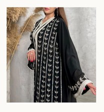 Kaftan Georgette Islamic Abaya Bedded Dubai Farasha SALE Moroccan Eid Wedding
