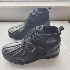 Polo Ralph Lauren Boots Mens Size 9 Black Oslo Low BT WP Waterproof Duck 11721