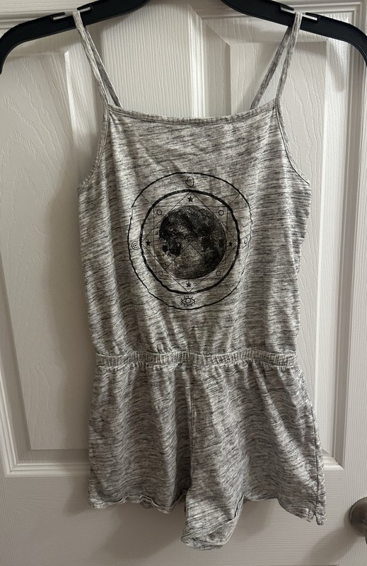 H & M Girls Romper Jumpsuit Sleeveless Gray Size 11-12 Y￼