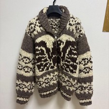 70s Cowichan Native American Wool Sweater with Thunderbird Logo Used