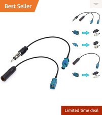 Universal Vehicle Car Stereo FM AM Radio Antenna Adapter Cable 2-Pack Fakra Z...